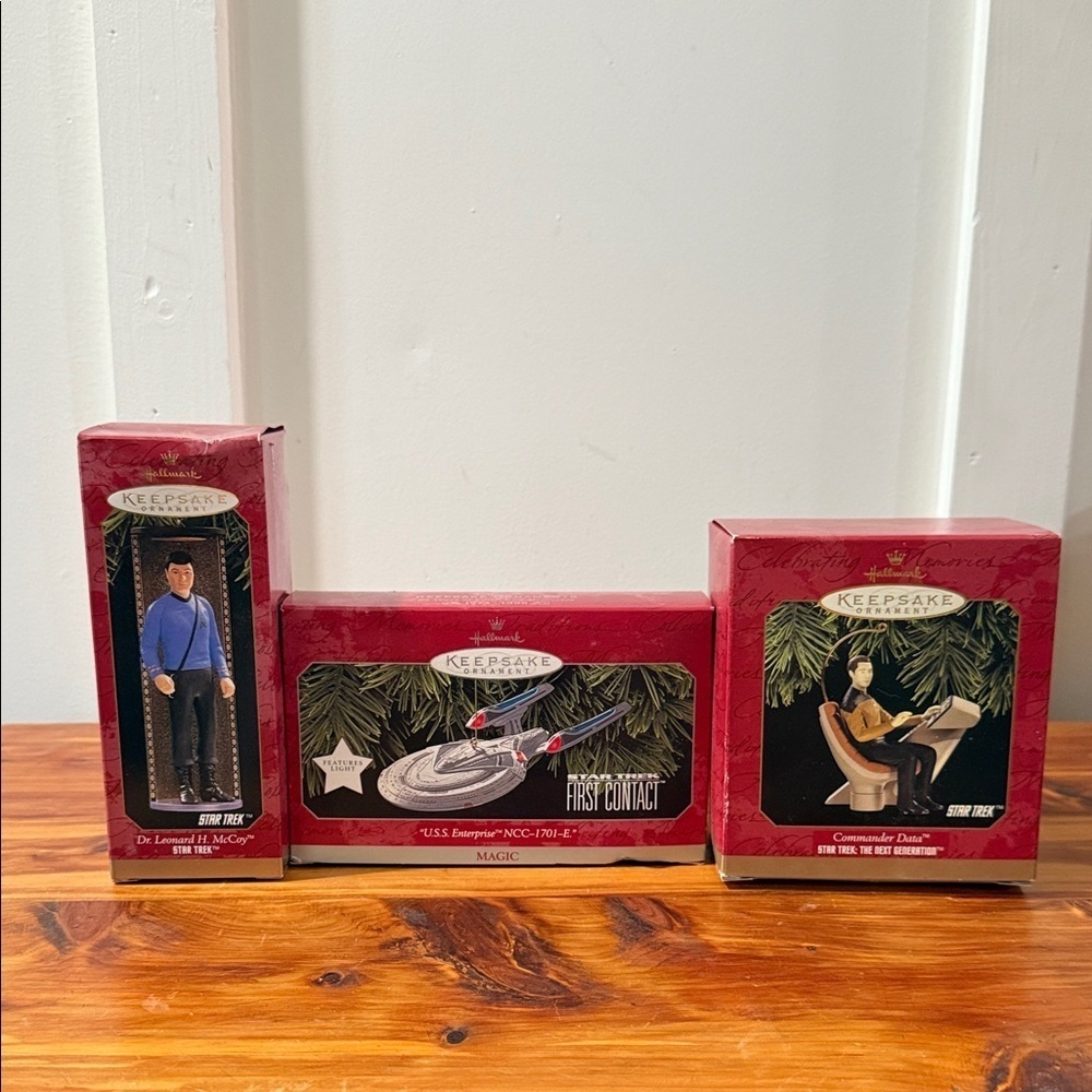 Vintage Hallmark Keepsake Ornaments Star Trek NEW Ornaments Set of 3
